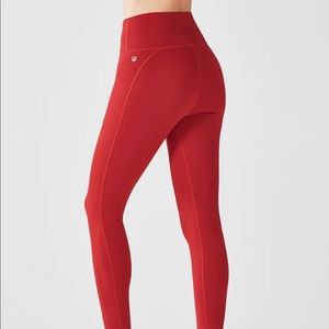 Fabletics High-Waist 7/8 Powerhold Leggings L Red